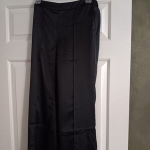Sincerely Jules Wide Leg Silk Black Pant NWOT